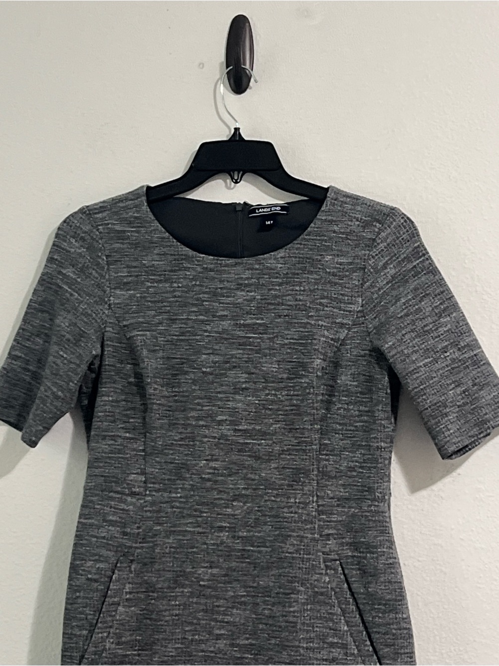Lands' End‎ Heather Gray Midi Sheath Dress, Sizw 14T - Picture 4 of 8
